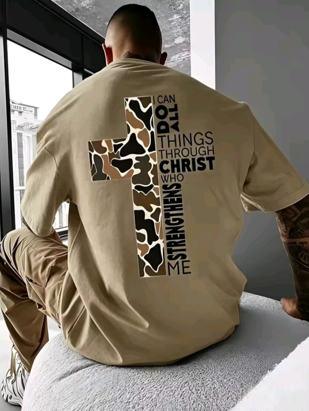 Men's Street Style Printed Cross Fashionable T Shirt